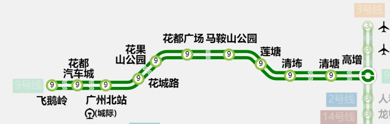 花都九号线地铁线路图图片