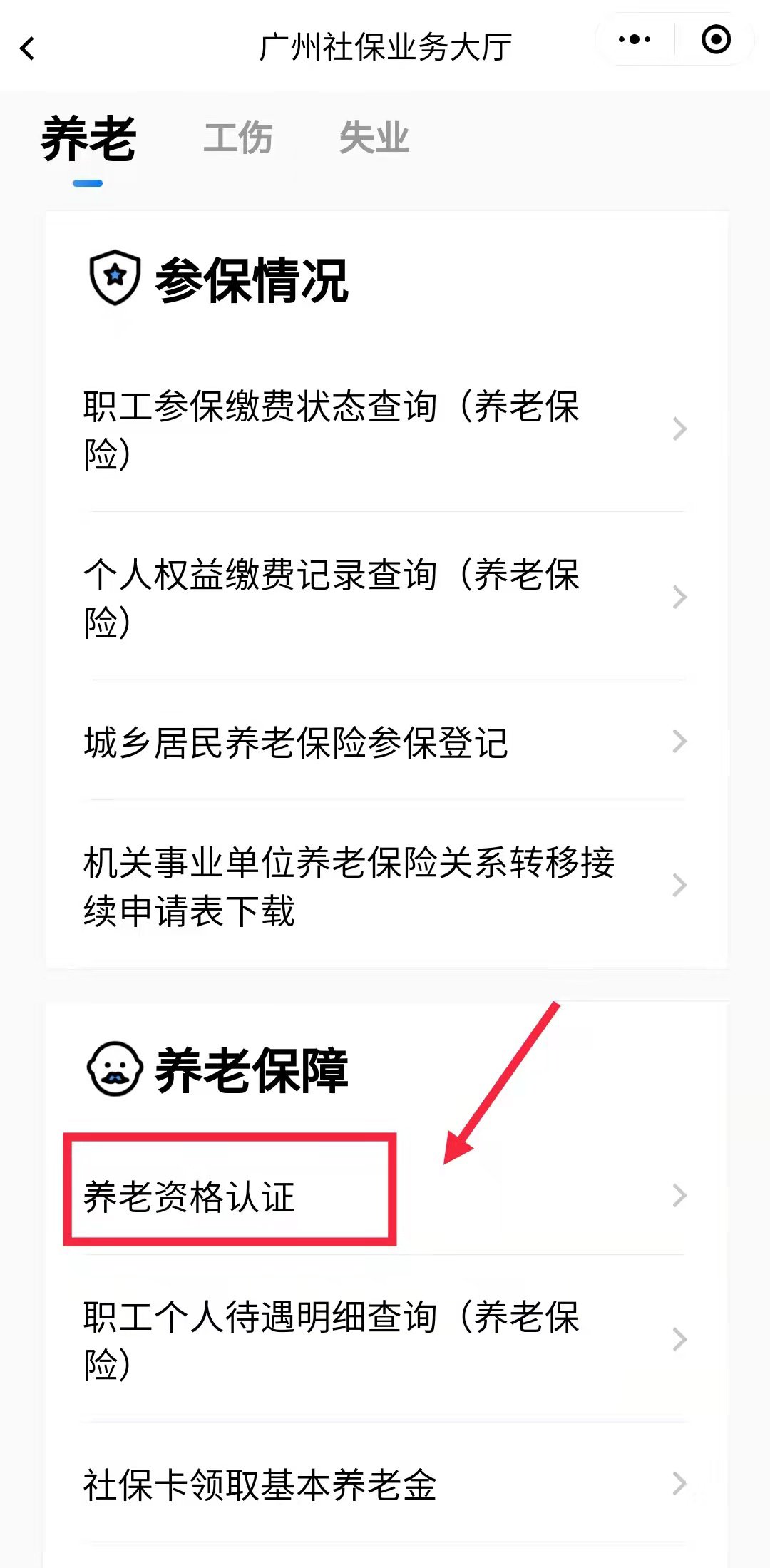 廣州養老保險待遇領取資格手機認證操作流程