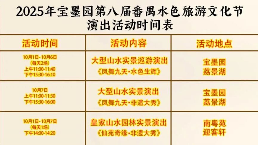2025年广州国庆节有什么活动