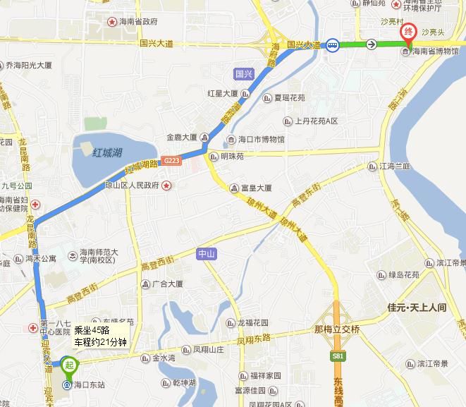 海口东站到海南省博物馆怎么走