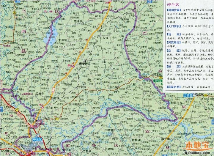 黑龙江呼兰县地图图片