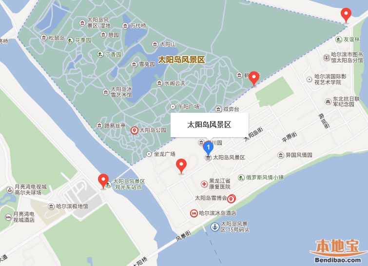 哈尔滨太阳岛地图高清图片