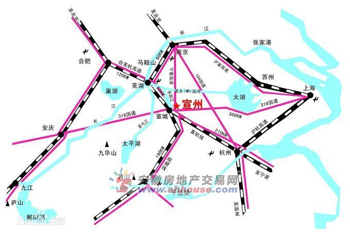 銅南宣高速公路路線圖(高清大圖)