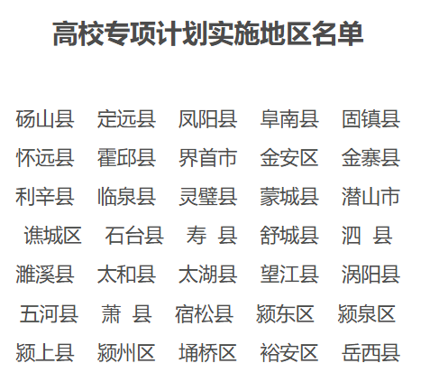 安徽省教育厅关于做好2026年重点高校招生专项计划工作的通知