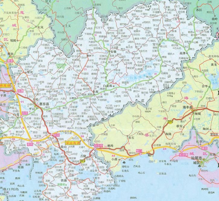 惠东各镇行政地图图片