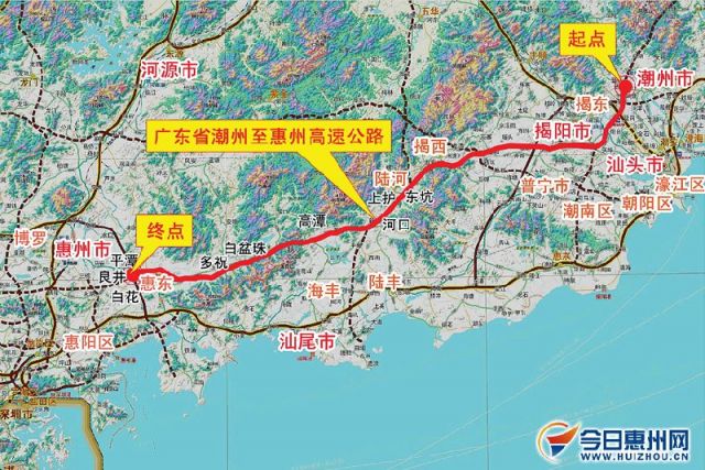 大潮高速出口线路图图片