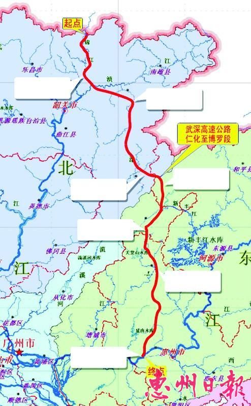 新博高速路線圖走向詳情- 惠州本地寶