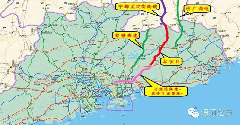 河惠莞高速规划走向:河惠莞高速公路龙川至紫金段项目路线起点位于
