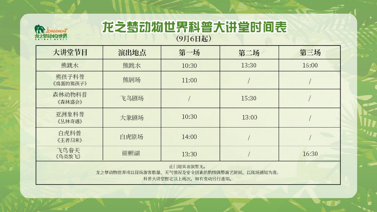 图源:太湖龙之梦乐园官网附动物世界导览图图源:太湖龙之梦乐园官网