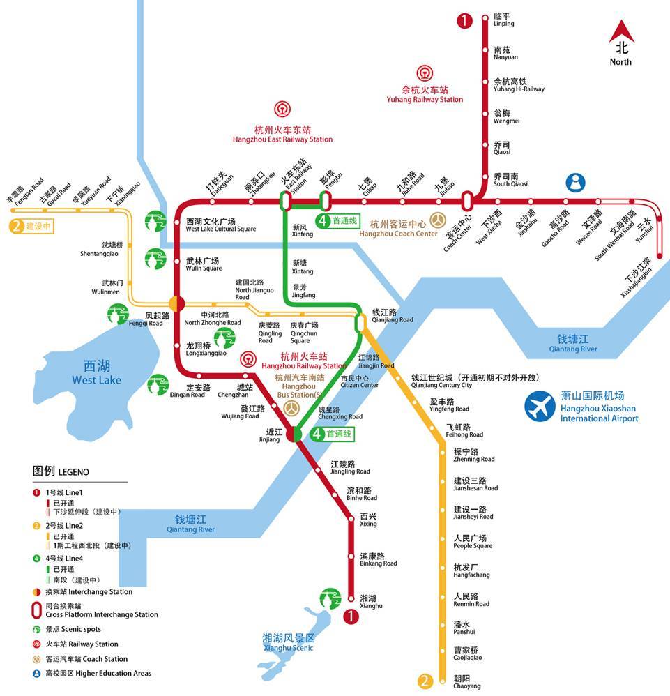 杭州市地铁2号线路图图片