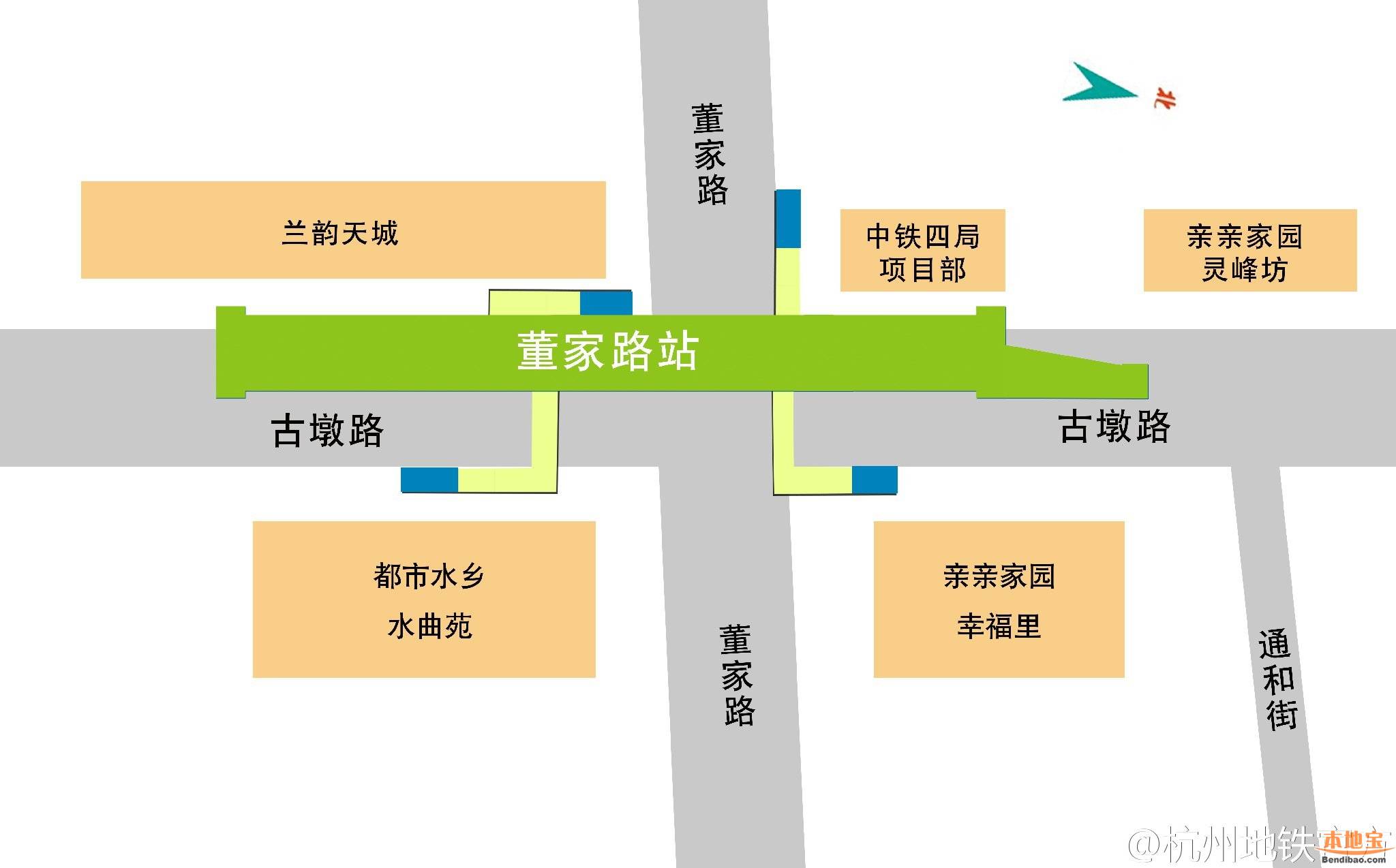 杭州地铁2号线2期董家路站位置图