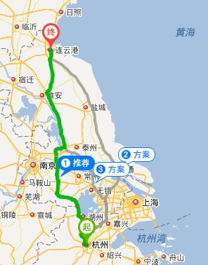 杭州怎麼去連雲港(客車 自駕)