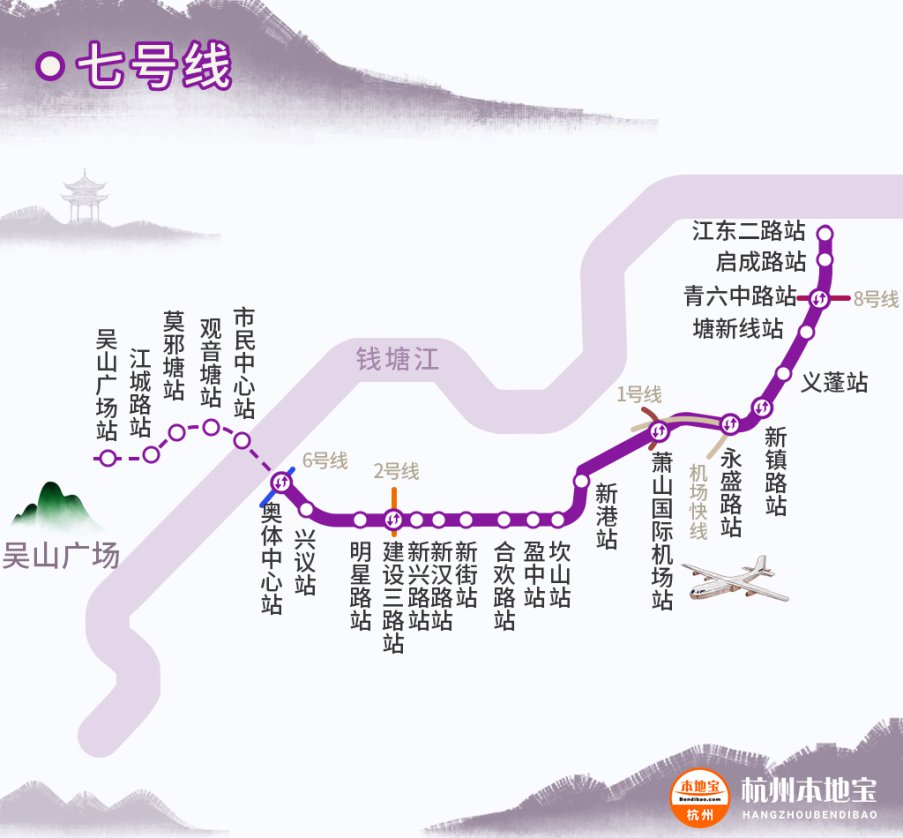 杭州地铁7号线线路图