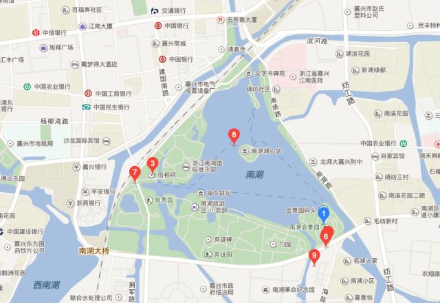 嘉兴南湖湖心岛地图图片