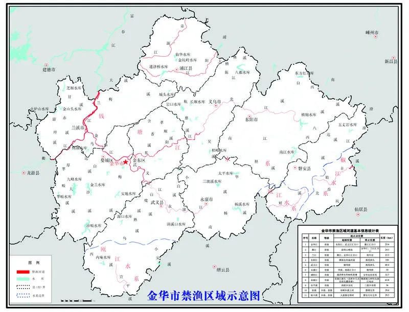 2022年金華禁漁期詳情區域時間禁止類型