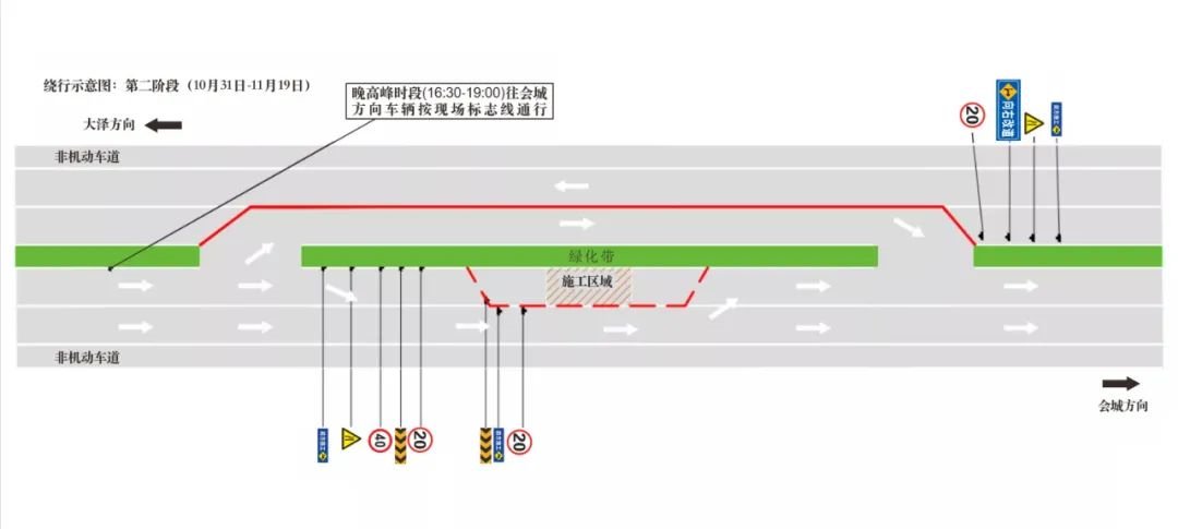 2021江门g240新会区大泽镇李苑路段施工交通管制通告