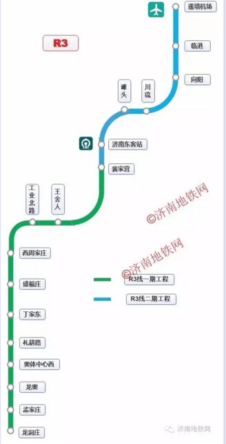 济南r3地铁线站点地图图片