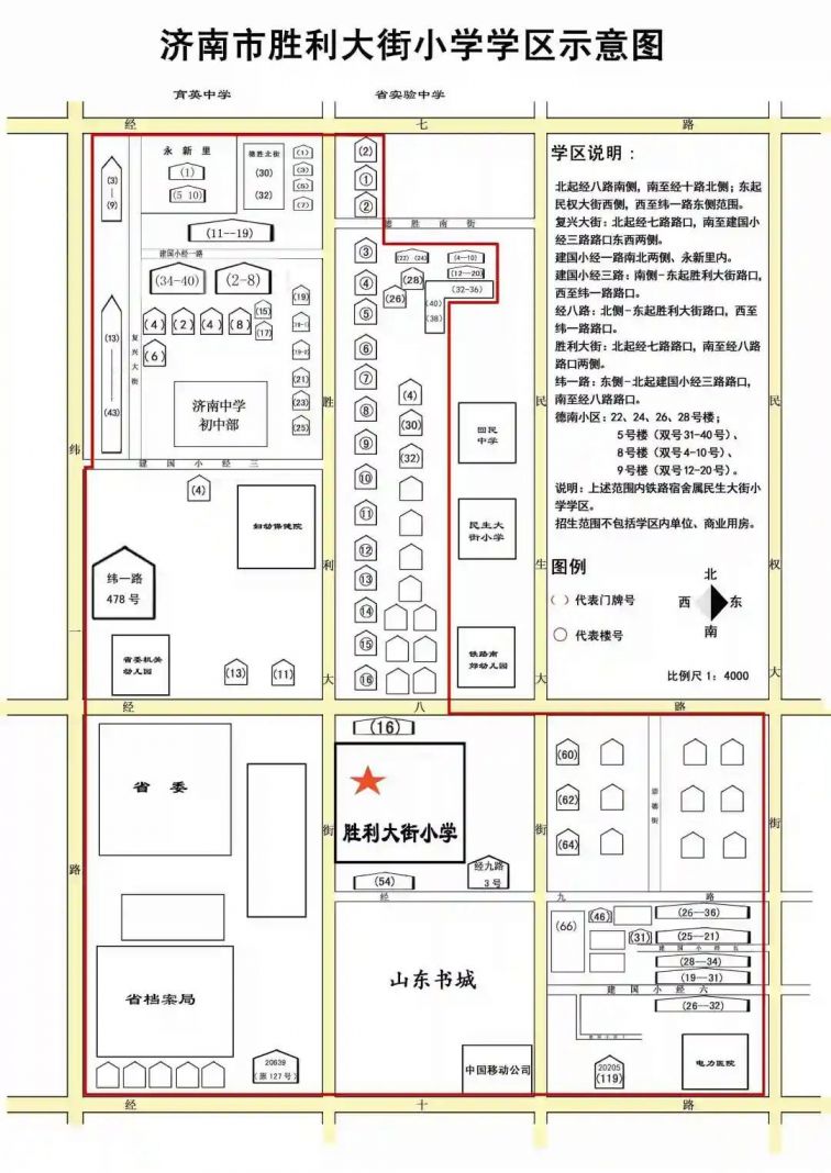 2020济南市胜利大街小学学区划分