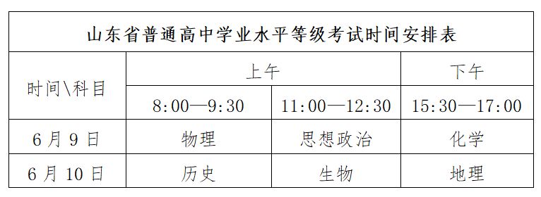 【本地资讯】2026山东高考考试时间安排