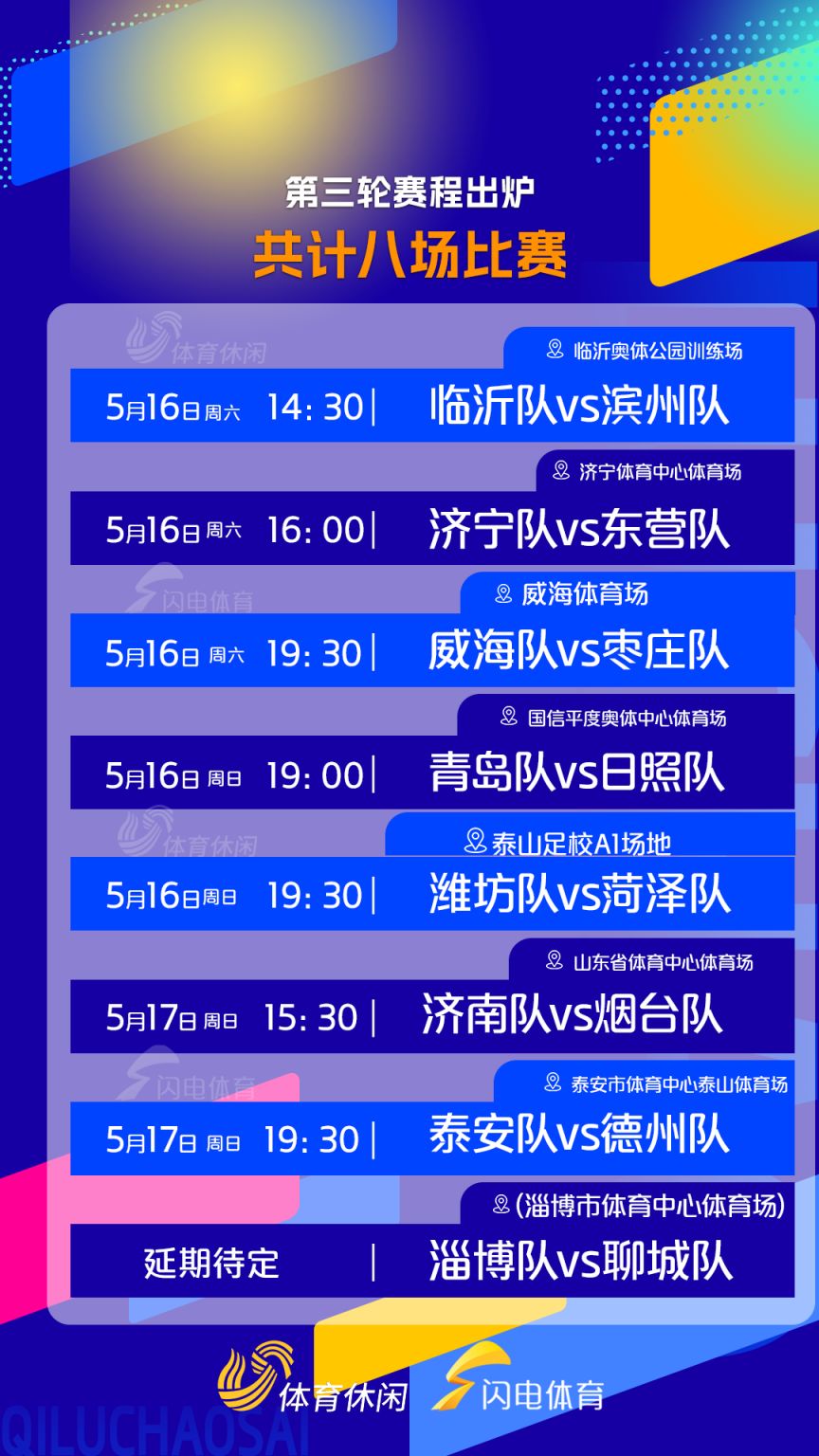 【本地资讯】2026齐鲁超赛第三轮赛程