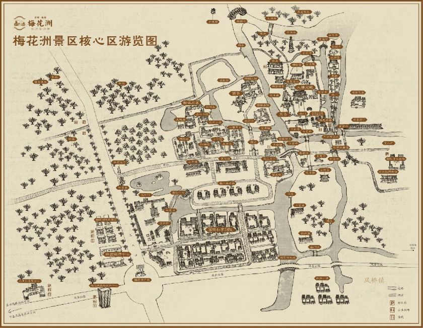 梅花洲景区地图图片