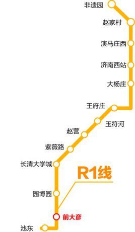 濟南軌道交通r1號線線路圖