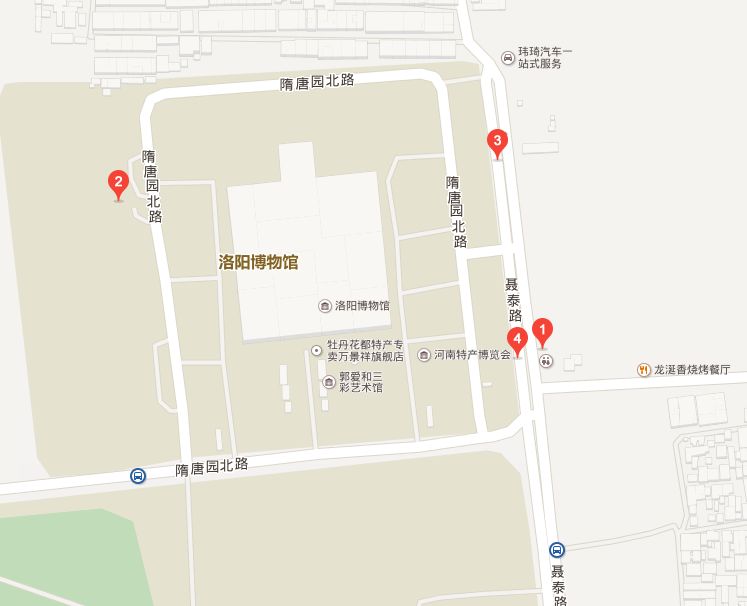 地址:洛陽博物館-東停車場 停車場地圖示意圖: 洛陽博物館