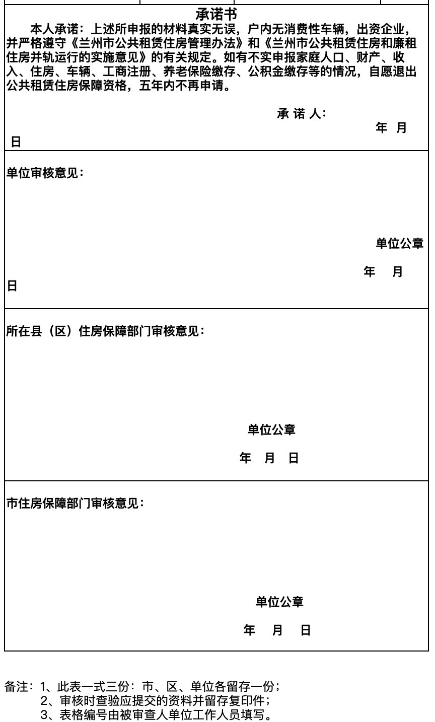 蘭州2021年公租房申請審核表下載入口附圖片