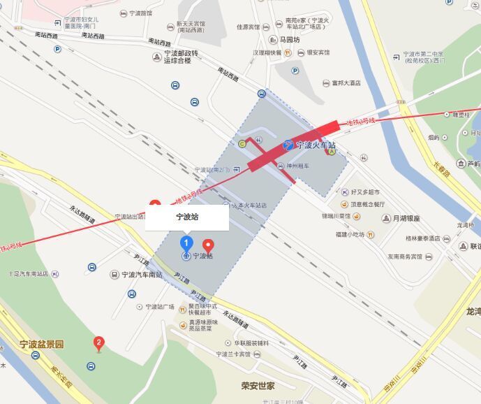 宁波站地图