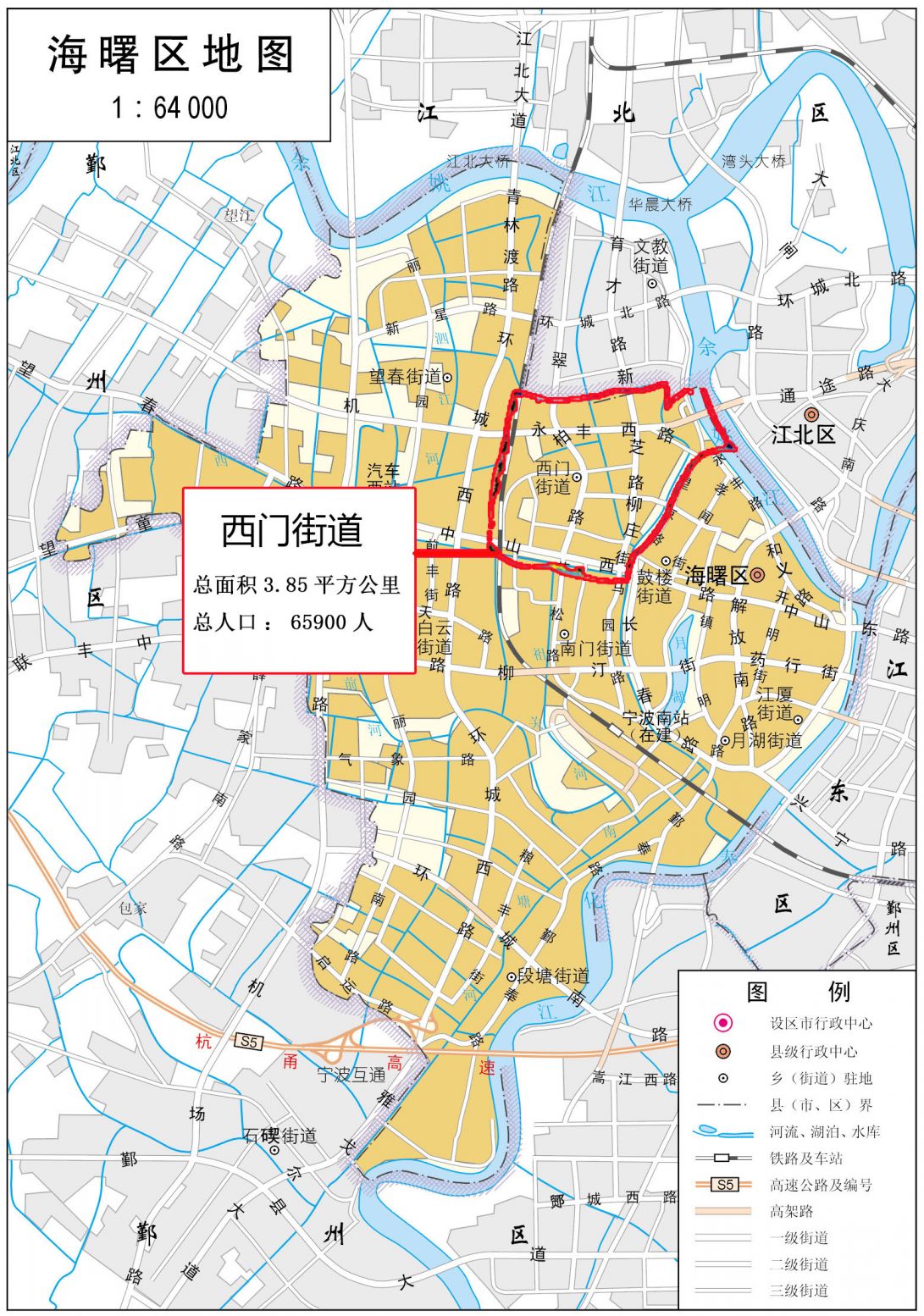 海曙区街道划分图图片