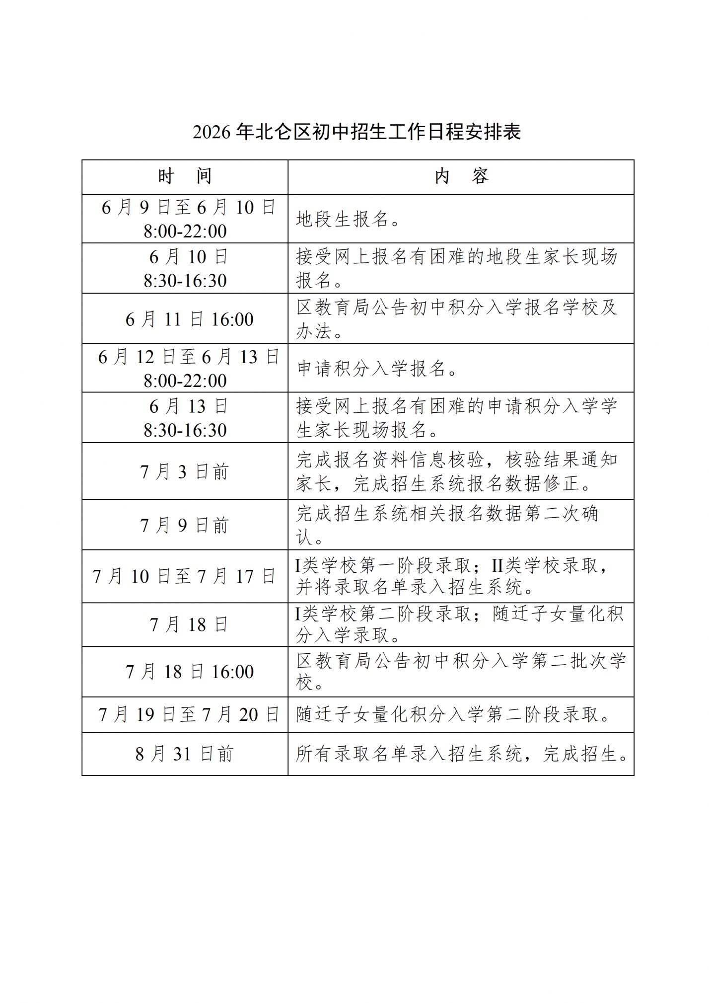 【本地资讯】2026年北仑区义务教育阶段招生工作通知
