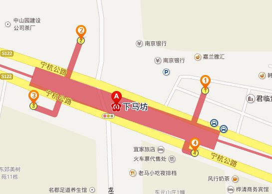 南京下马坊地铁站出口及周边信息