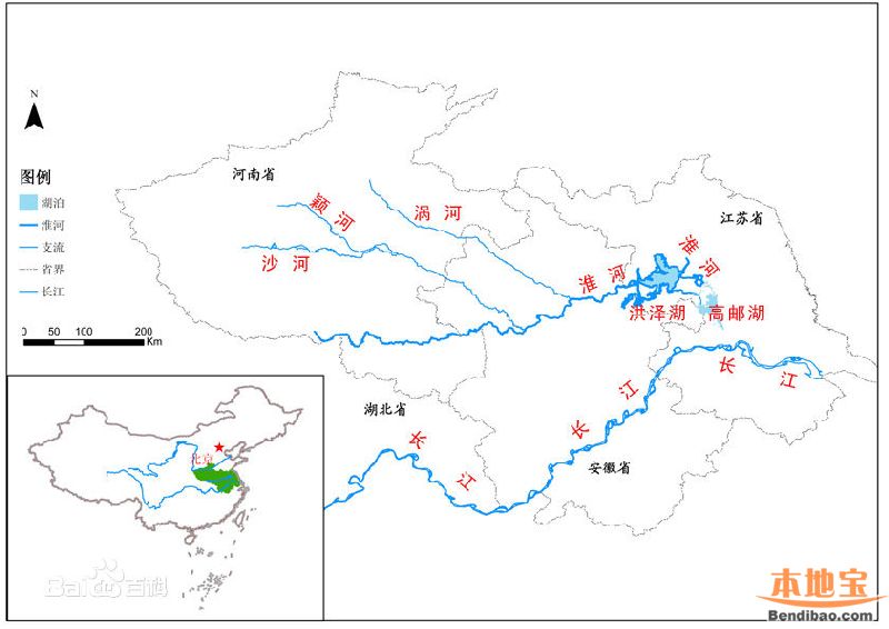 淮河流经地图路线全图图片