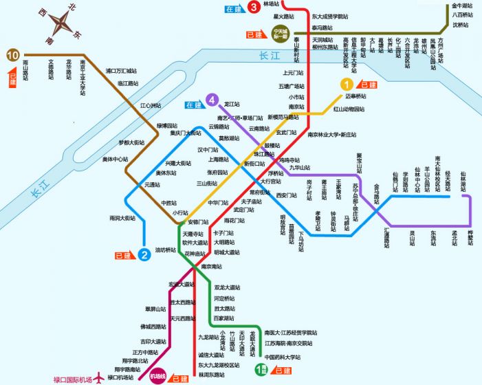 南京地铁线路标志色一览- 南京本地宝