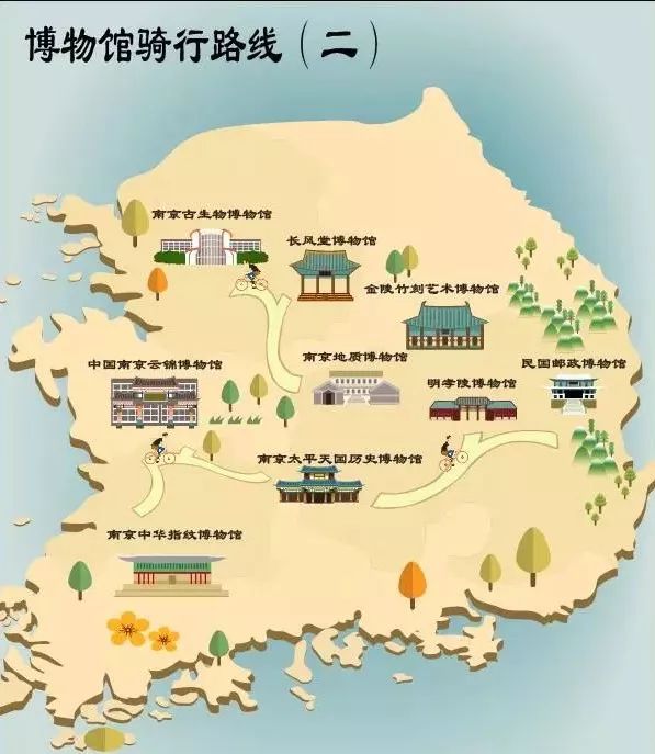 南京博物院地图手绘图片