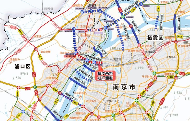 路线全长约6.8公里.江北段按城市快速路标准建设,设计速度80公里