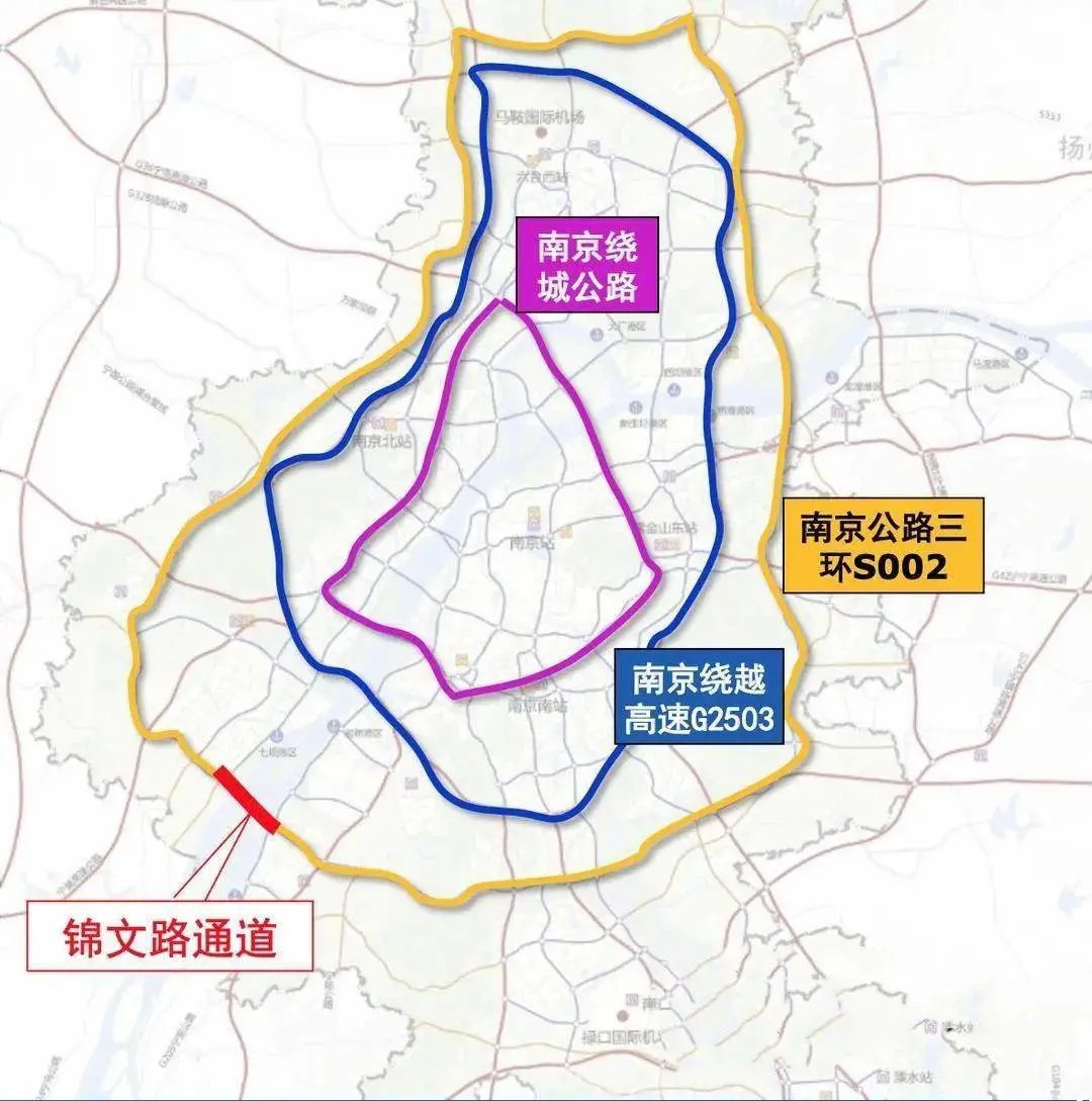 南京錦文路過江隧道走向一覽