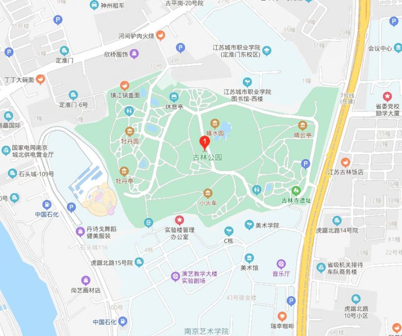 南京古林公园平面图图片
