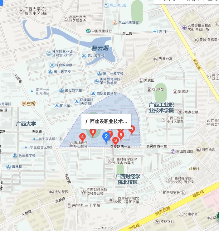 學院地圖:廣西建設學院電話:(0771)3834563廣西建設學院地址:南寧市秀