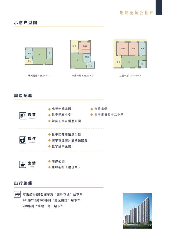 南宁康岭花城公租房户型图交通