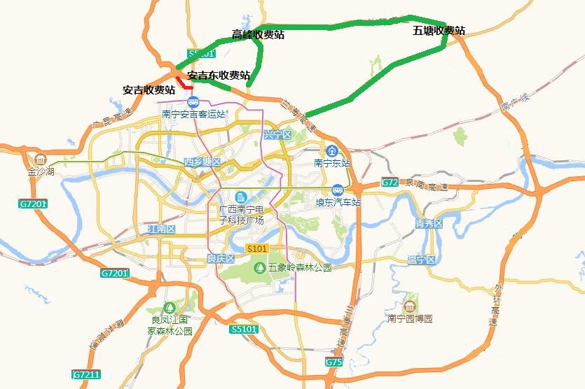 南宁市二环高速规划图图片