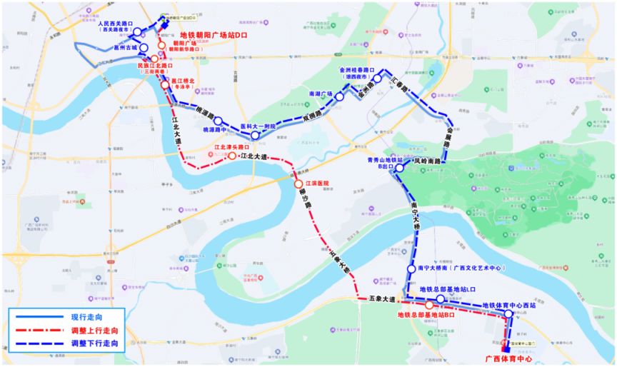2026年南宁周杰伦演唱会定制公交专线运营时间+走向示意图