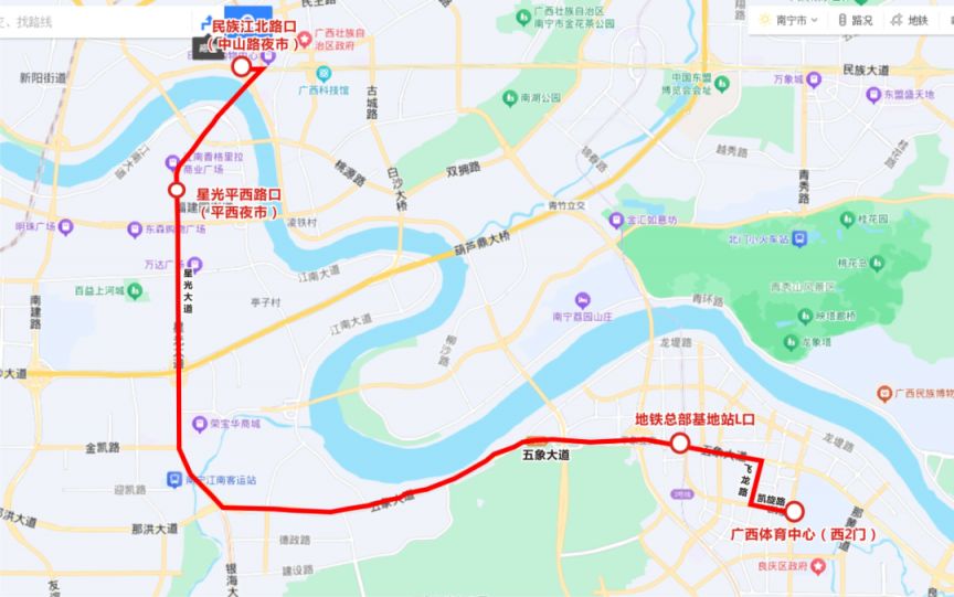 2026年南宁周杰伦演唱会定制公交专线运营时间+走向示意图