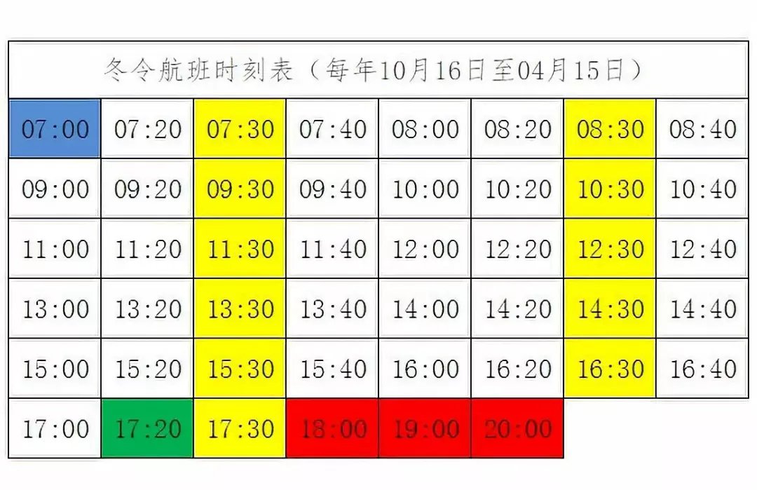 莆田湄洲島輪渡時刻表