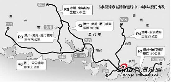 厦漳泉城际轨道3号线站点分布