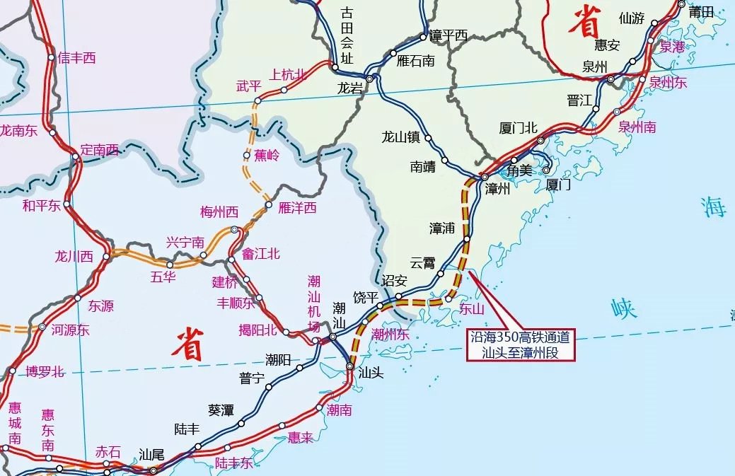 汕汕高铁惠来段线路图图片
