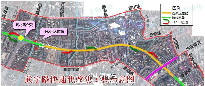 申城武宁路快速化改建工程开工 与中环内环线实现软连接