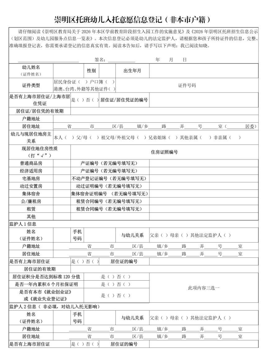 【本地资讯】上海崇明区托班幼儿线上入托意愿信息登记5月20日开始（附划区范围）