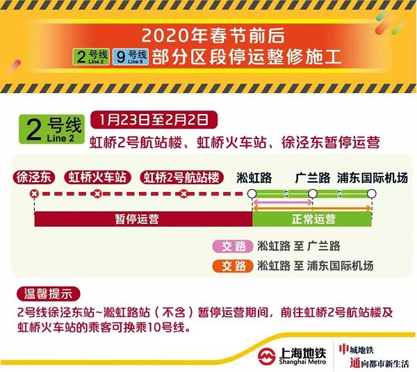 2020上海地铁2号线最新时刻表一览