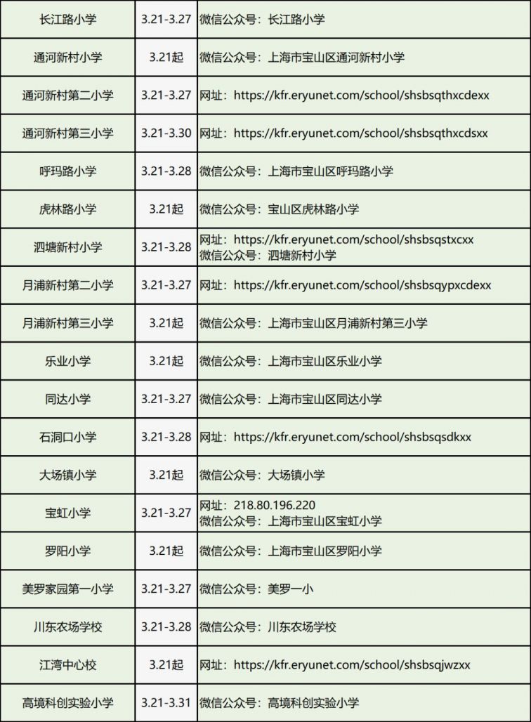 2020上海宝山区网上校园开放日安排公布 2020上海宝山区网上校园开放